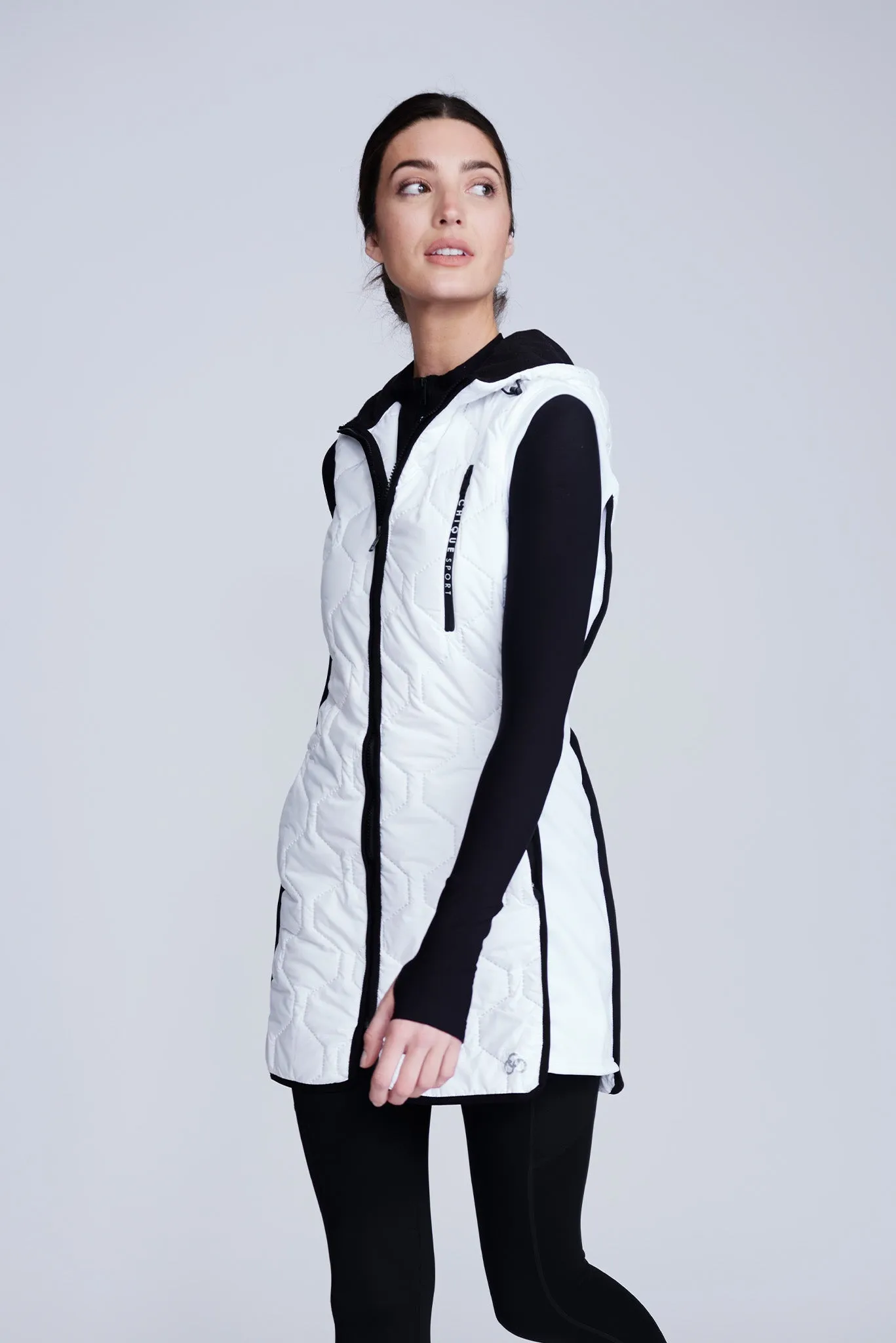 Iconic Long Bodywarmer in White