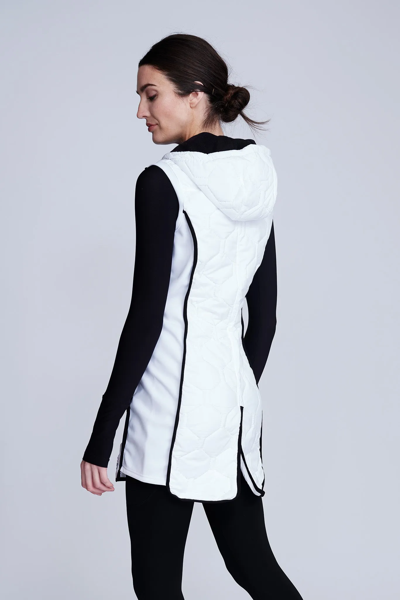 Iconic Long Bodywarmer in White