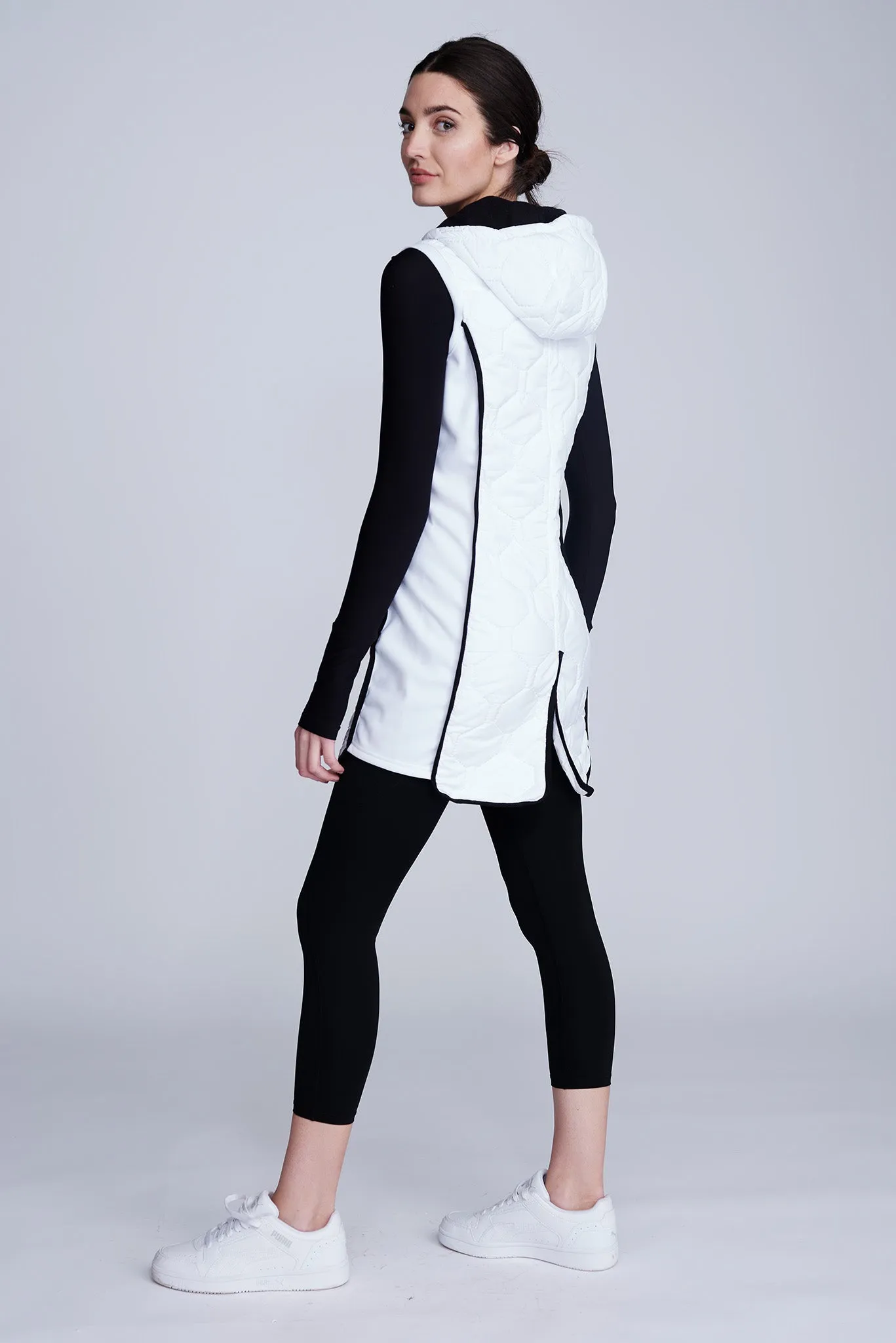 Iconic Long Bodywarmer in White