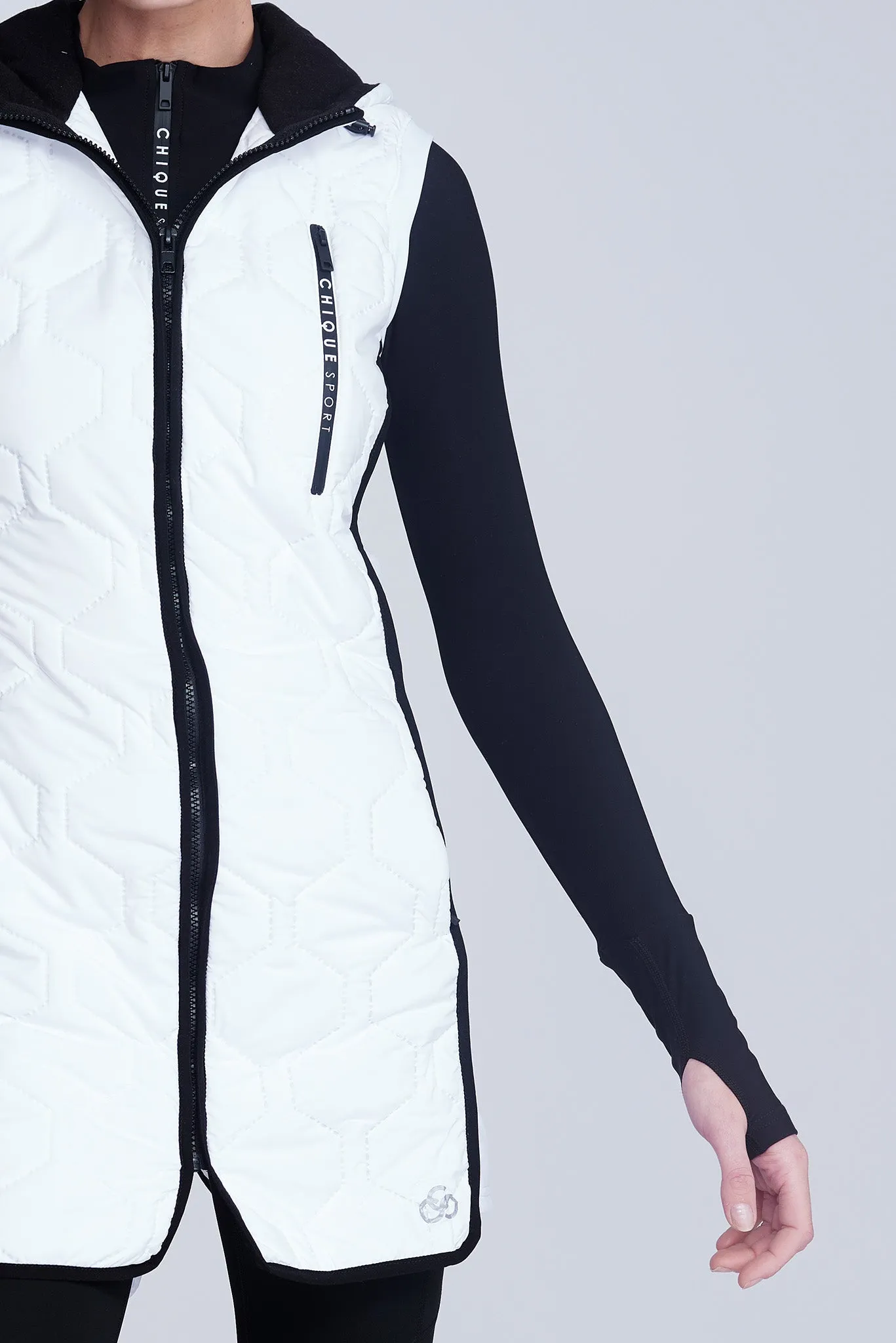 Iconic Long Bodywarmer in White