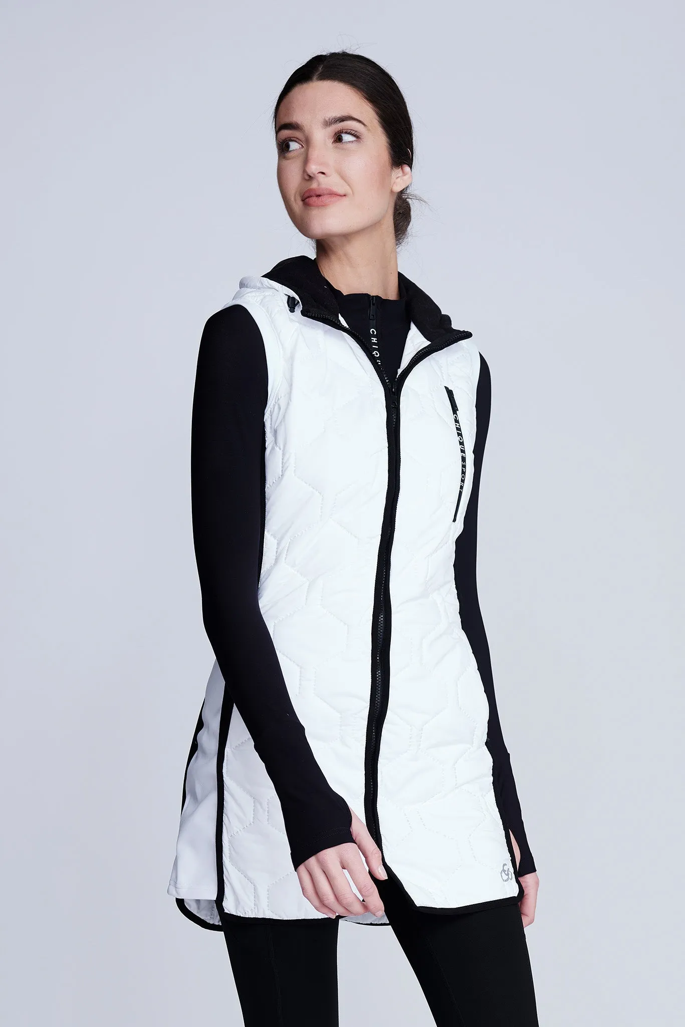 Iconic Long Bodywarmer in White