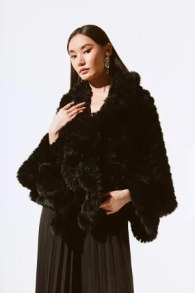 Joseph Ribkoff Black Faux Fur Cover-up