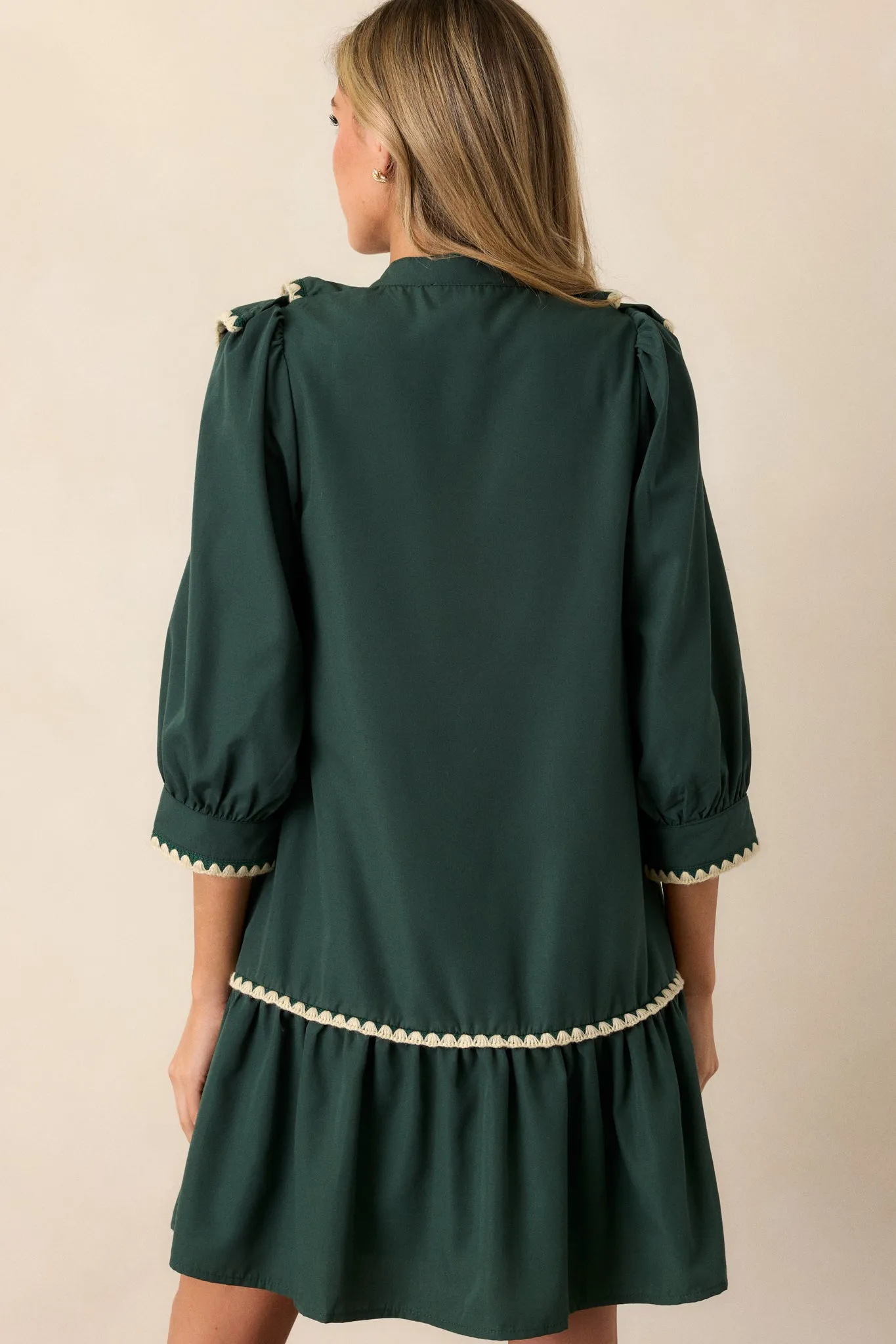 Just Because Green Ruffle Mini Dress