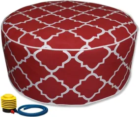 Kozyard Inflatable Stool Ottoman Used for Indoor or Outdoor, Kids or Adults, Camping or Home-Red