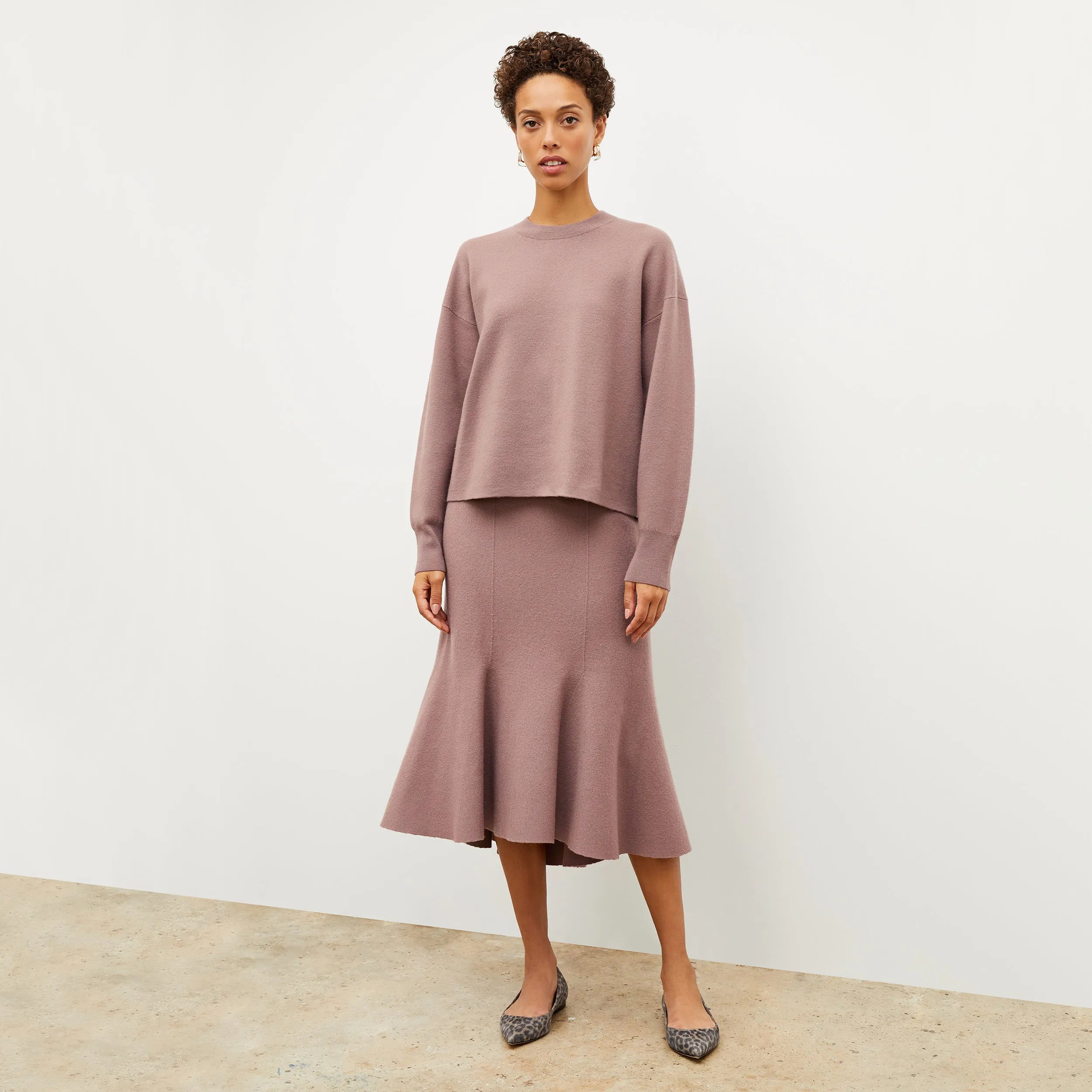 Leah Skirt - Boiled Wool :: Rose Taupe