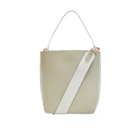 Leather Bucket Bag - Stone