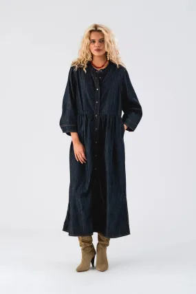 Lollys Laundry Denim Alyia Maxi Long Sleeved Dress