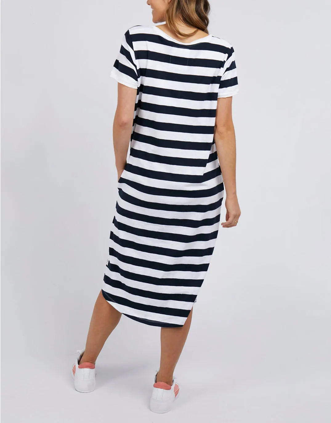 Maeve Stripe Midi Dress - Navy/White Stripe