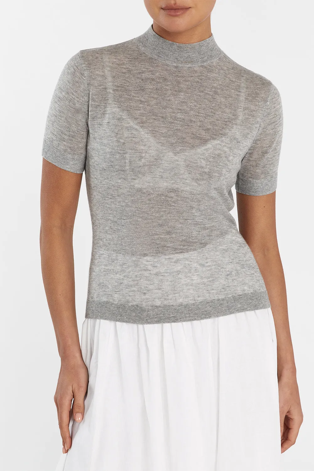 MASON SILVER MARLE WOOL BLEND TOP