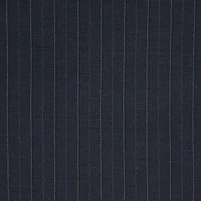 Midnight Blue With Silver And Lilac Pinstripes