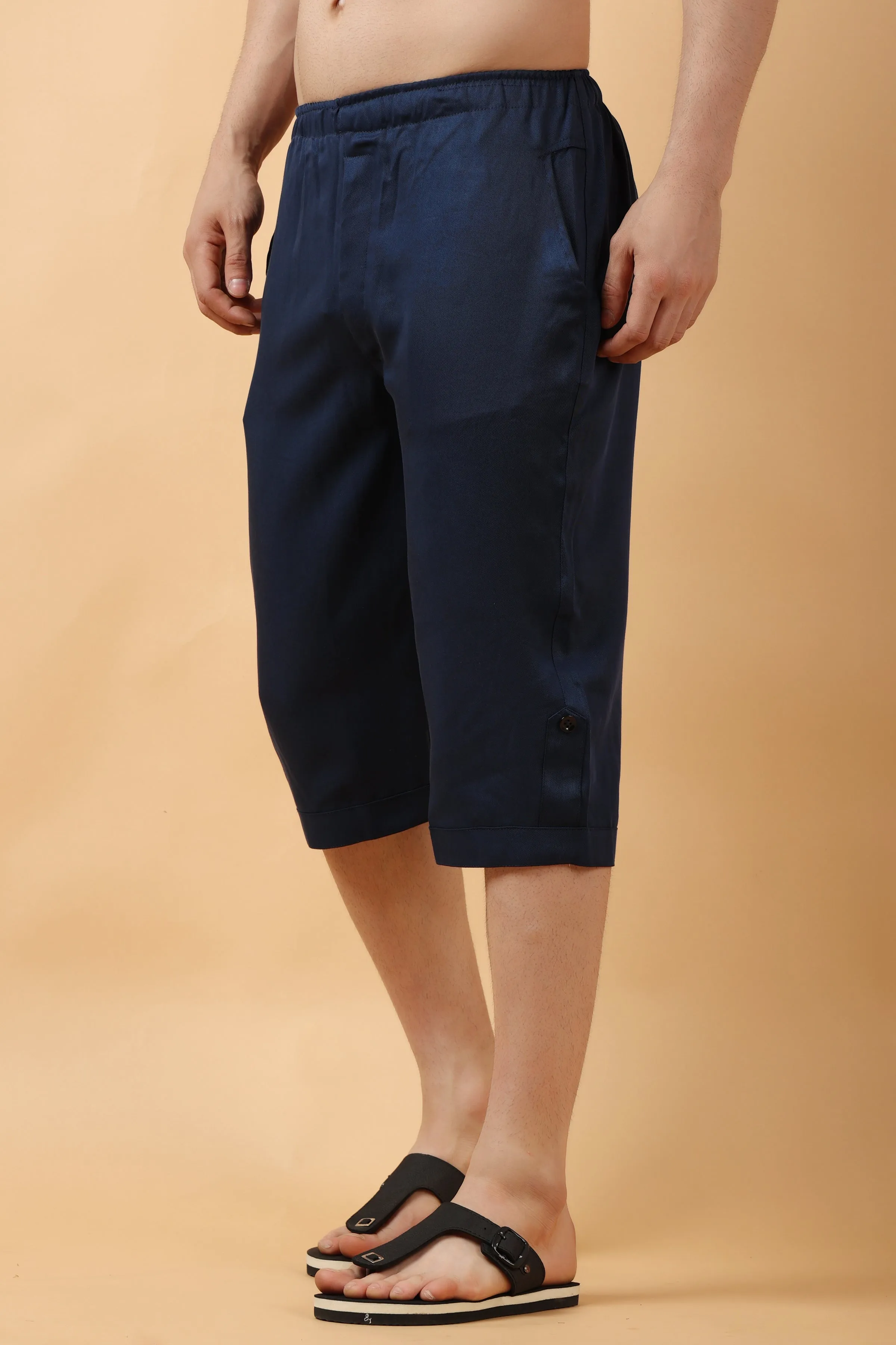 Navy Midnight Tencel Capri