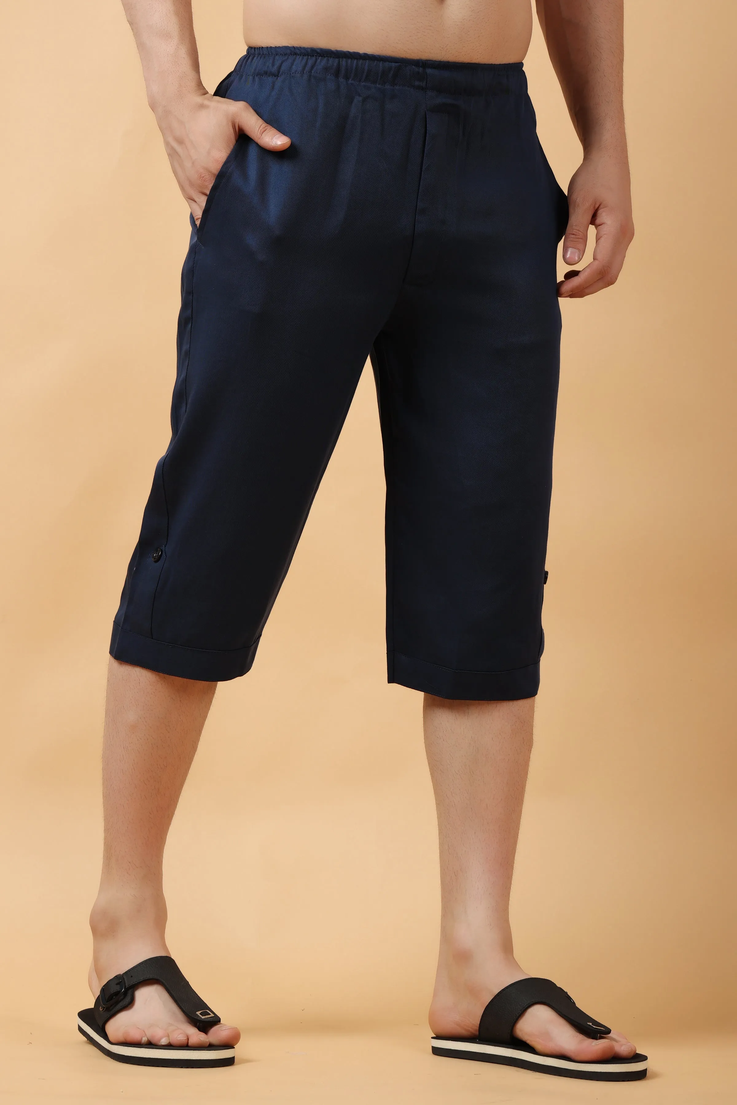 Navy Midnight Tencel Capri