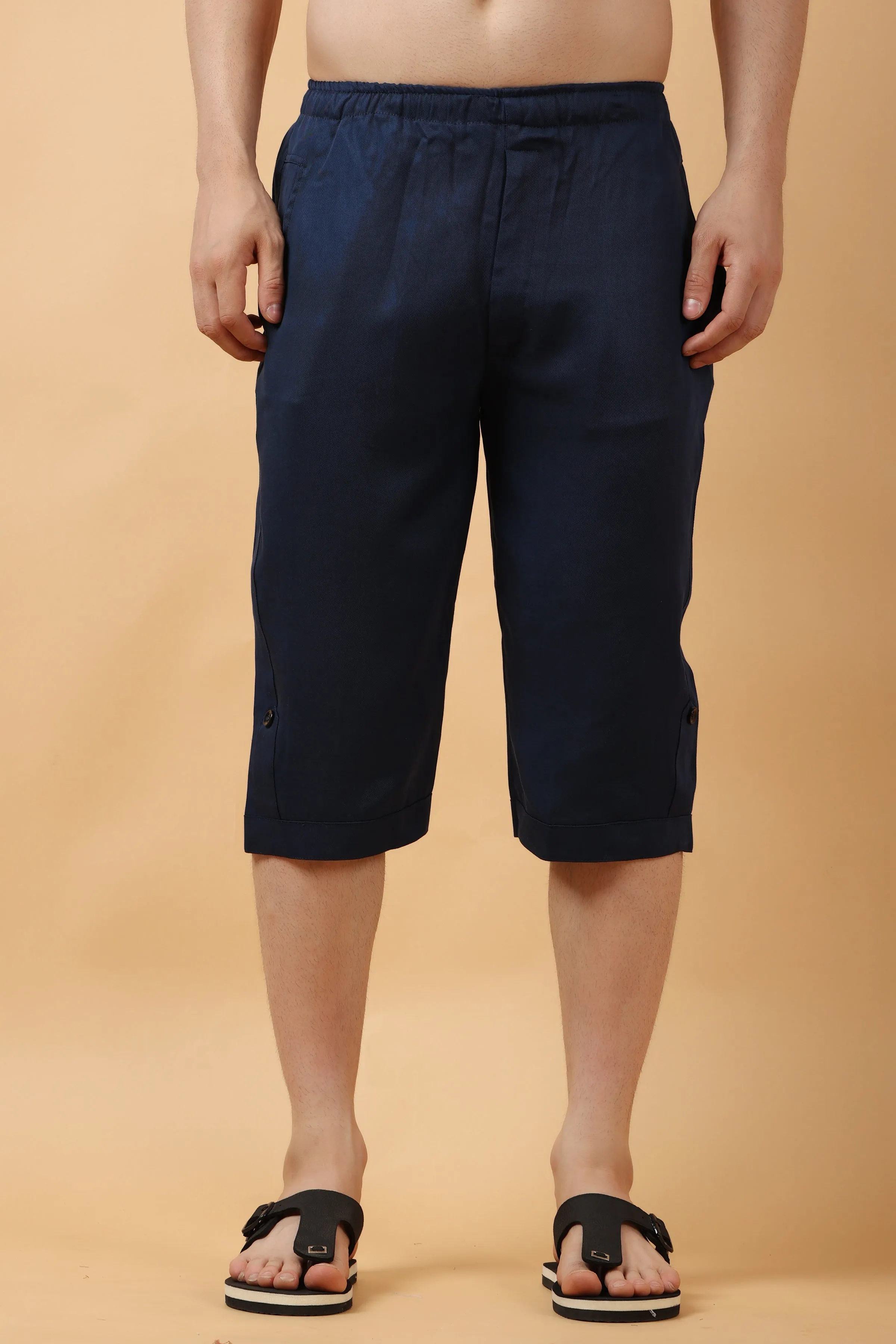 Navy Midnight Tencel Capri