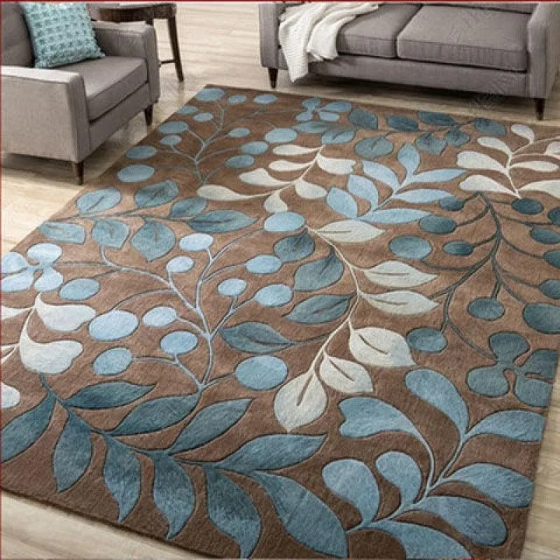 Plush Geometric Flower Decoration Carpet for Living Room