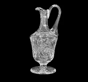 RARE Libbey American Brilliant Lead Crystal Water Pitcher, High Handle. 12"