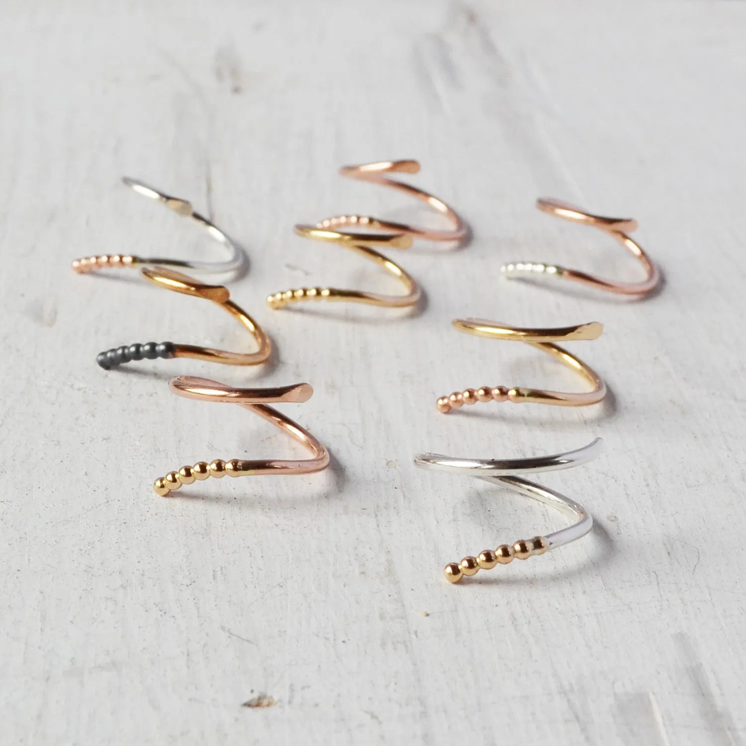 Rattlesnake Ring, Gold, Rose Gold, or Sterling Silver