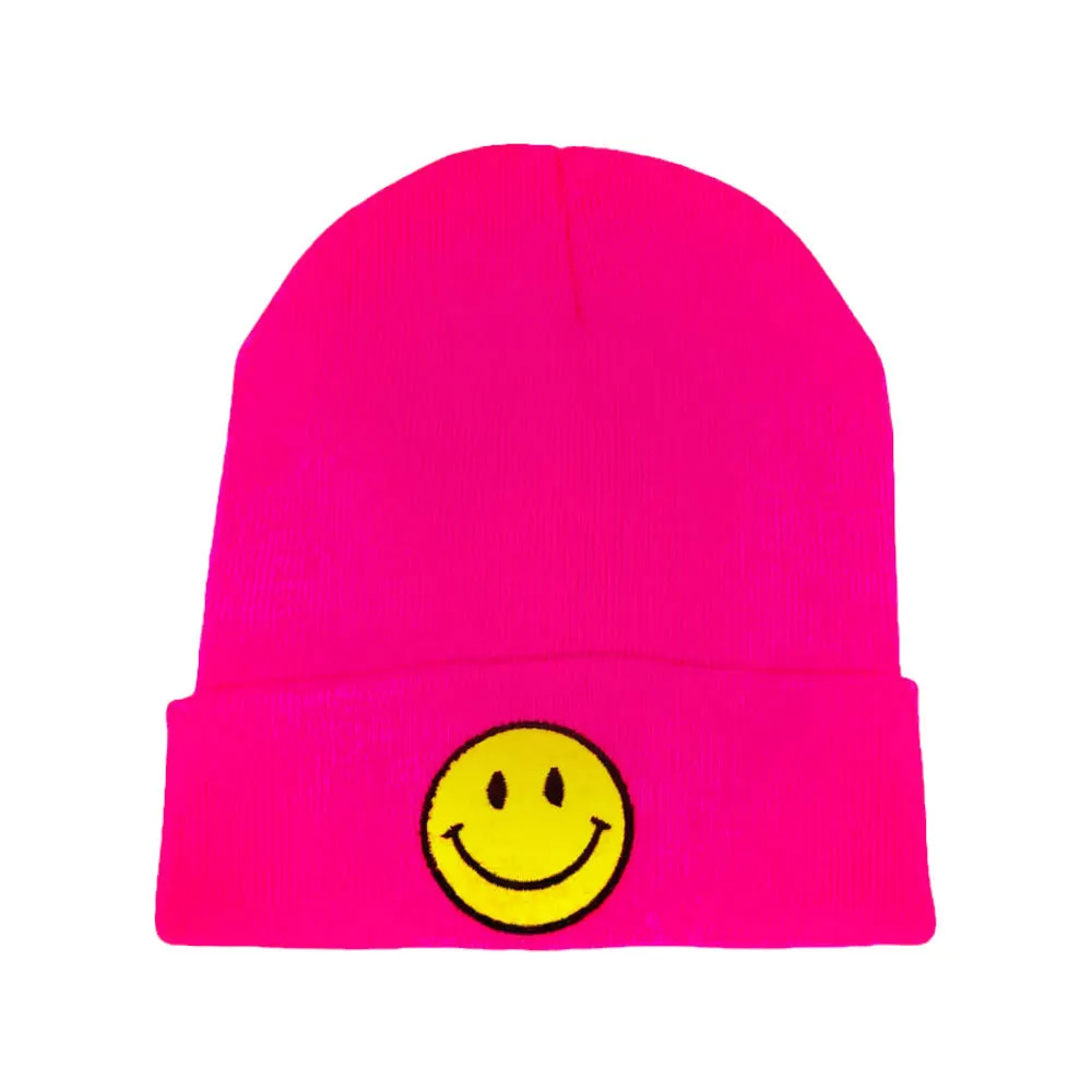 Smile Pointed Solid Knit Beanie Hat