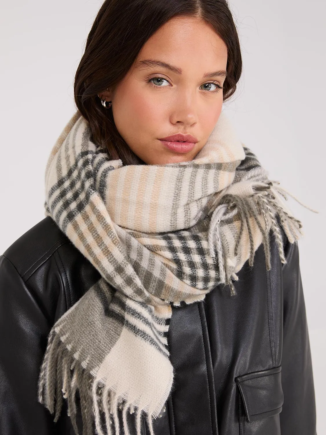 Soft Brushed Tartan Plaid Scarf