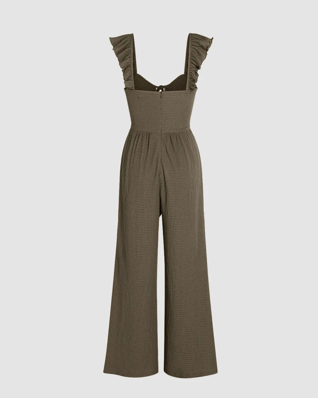 Solid Cropped Sleeveless Dark Grey Jumpsuit