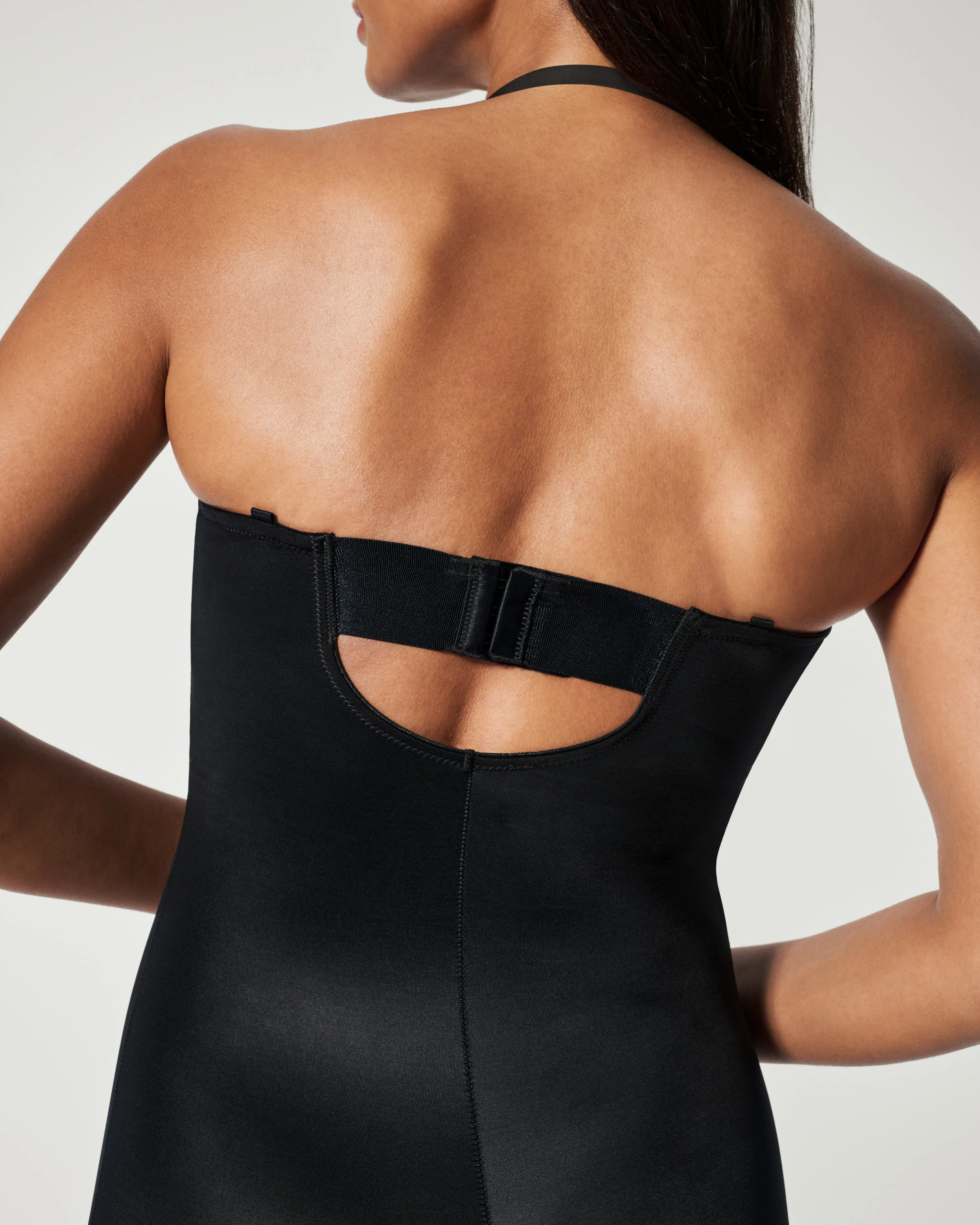 SPANXshape Suit Your Fancy Strapless Cupped Mid-Thigh Bodysuit