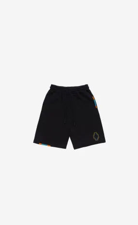 STITCH CROSS BASKET SHORTS BLACK ORANGE