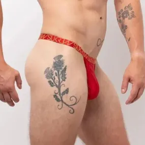 SUKREW Bubble Thongs Extra Stretch Cupping Pouch Shiny Red Ruby Thong 27