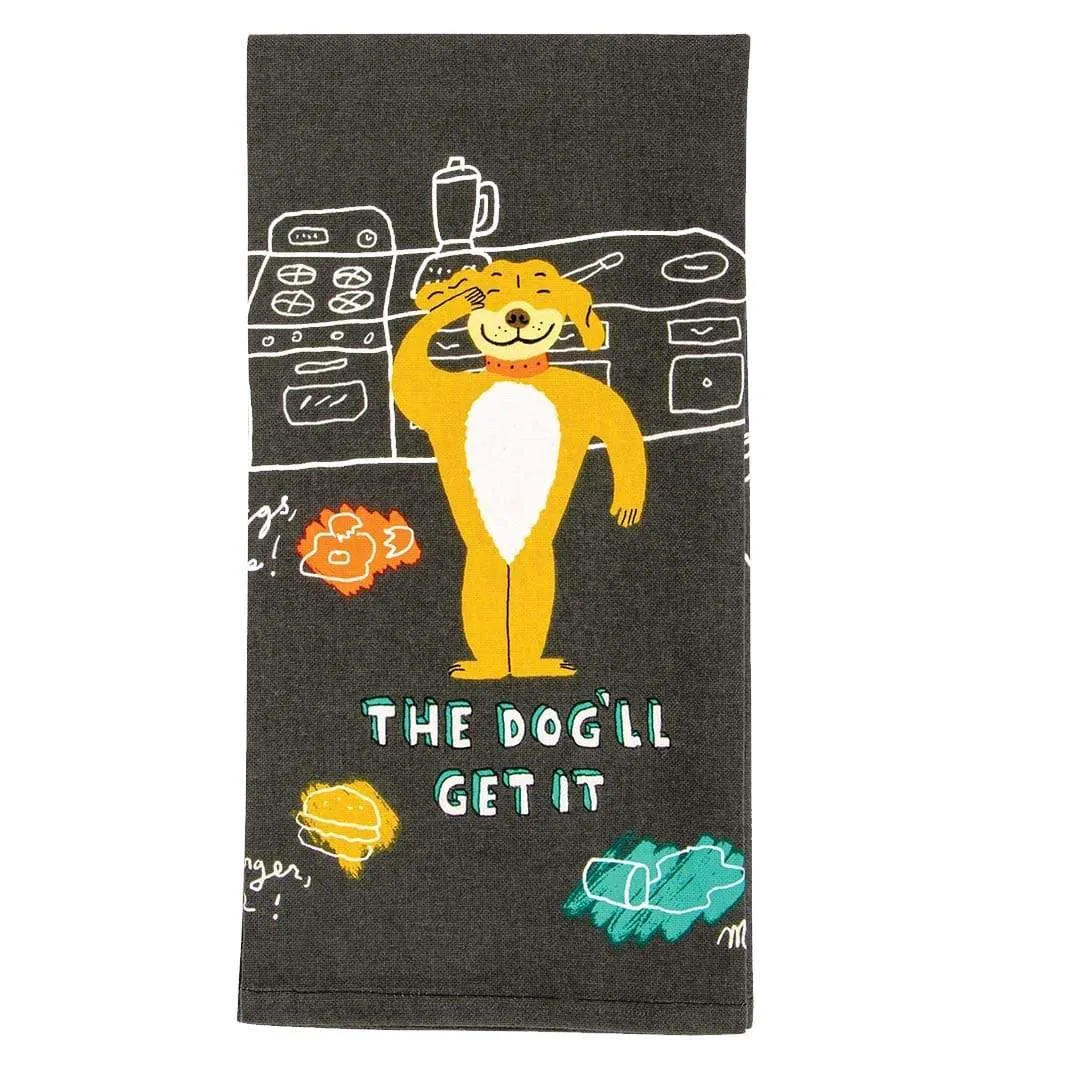 The Dog'll Get It Dish Towel