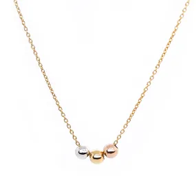 Triple Points Necklace, Solid Gold