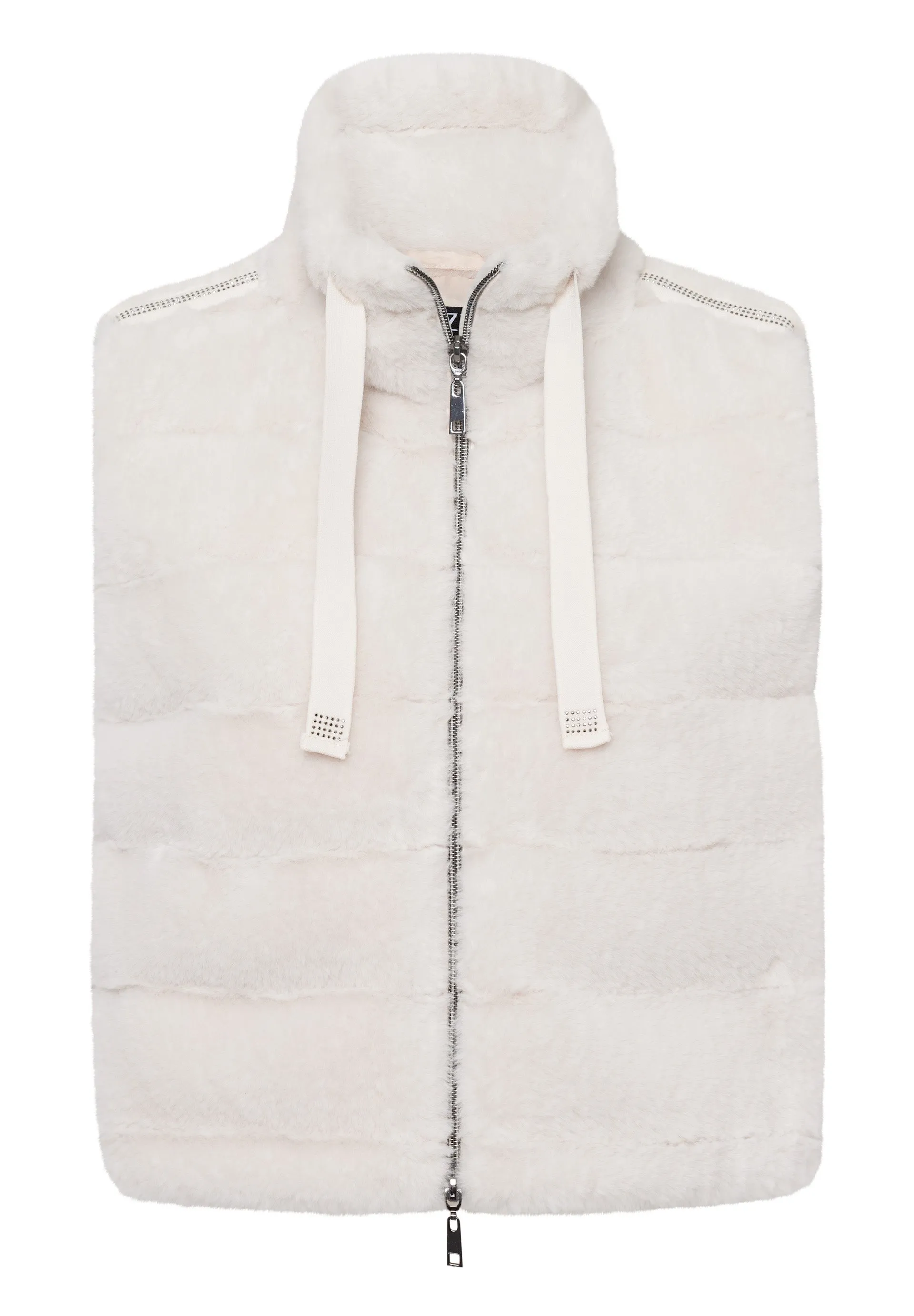 Tuzzi Cream Faux Fur Sleeveless Waistcoat