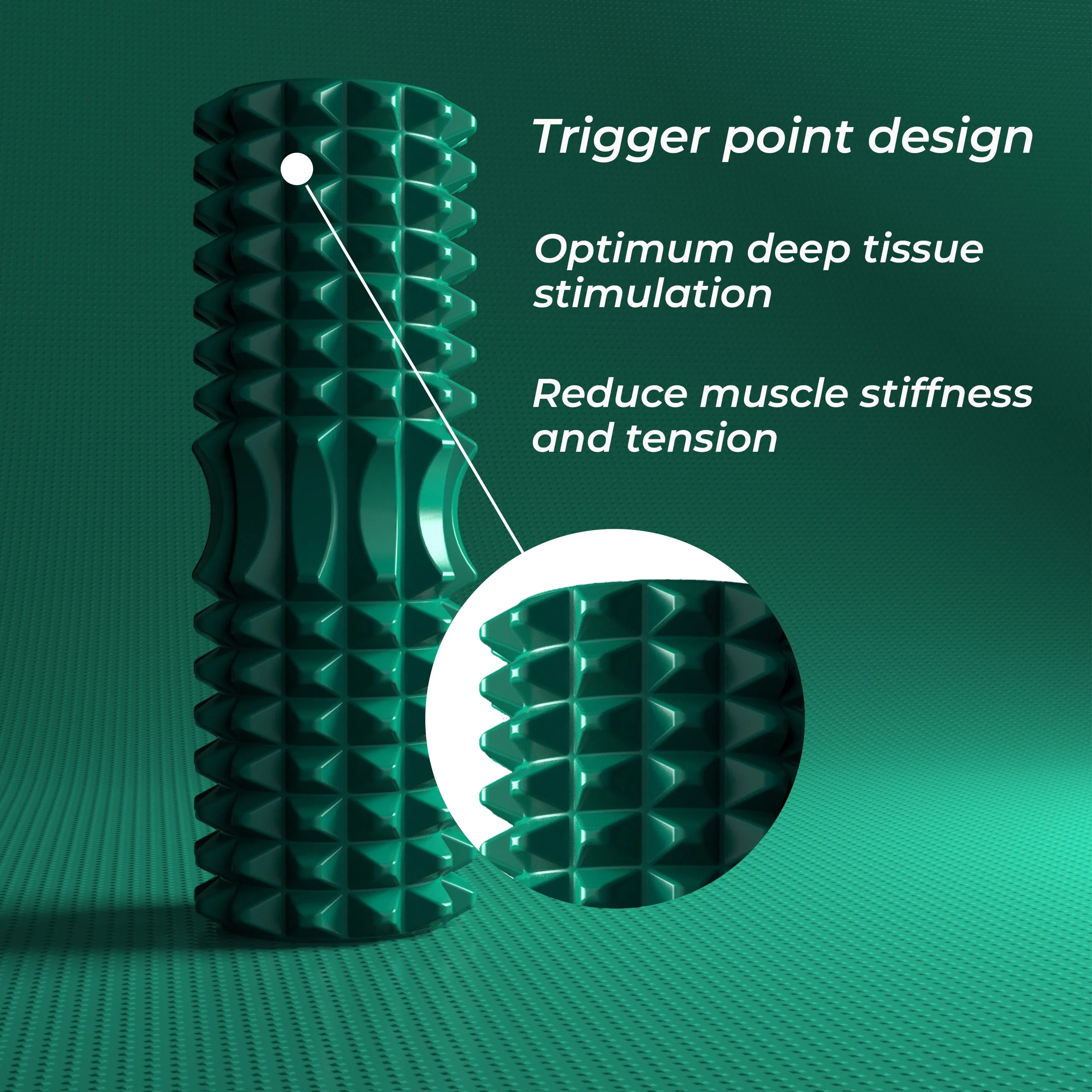 Vibrating Foam Roller - Ergonomic Trigger Point Roller for Fitness and Recovery - by Nordic Lifting