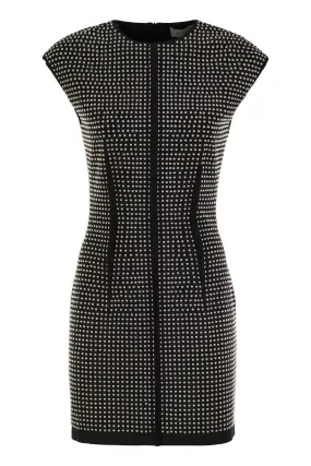 VOLANTE - CREW-NECK DRESS WITH MICRO STUDS