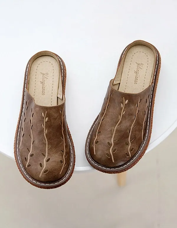 Women's Handmade Wide Head Platform Slippers