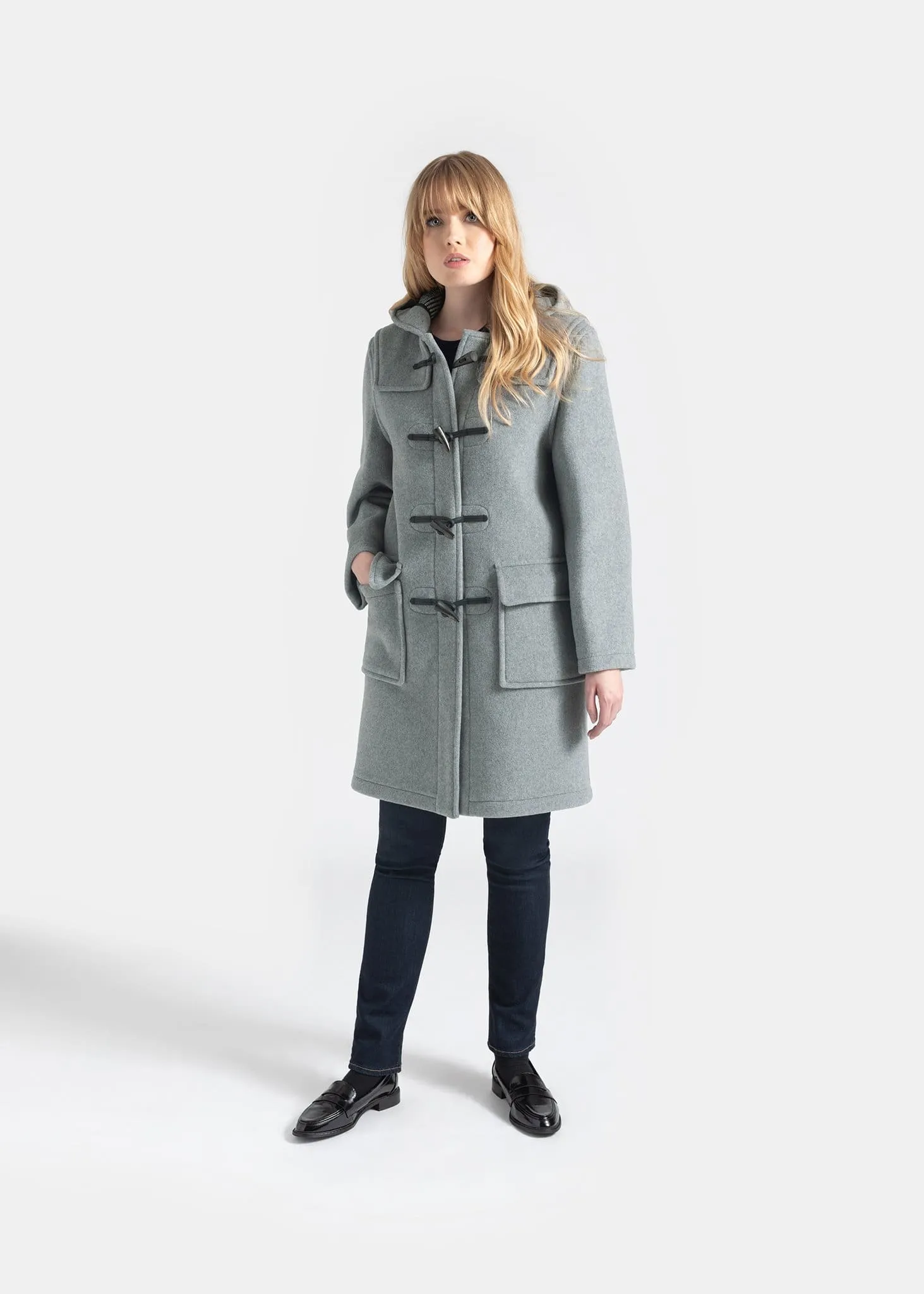 Women's Original Duffle Coat Silver Prince of Wales