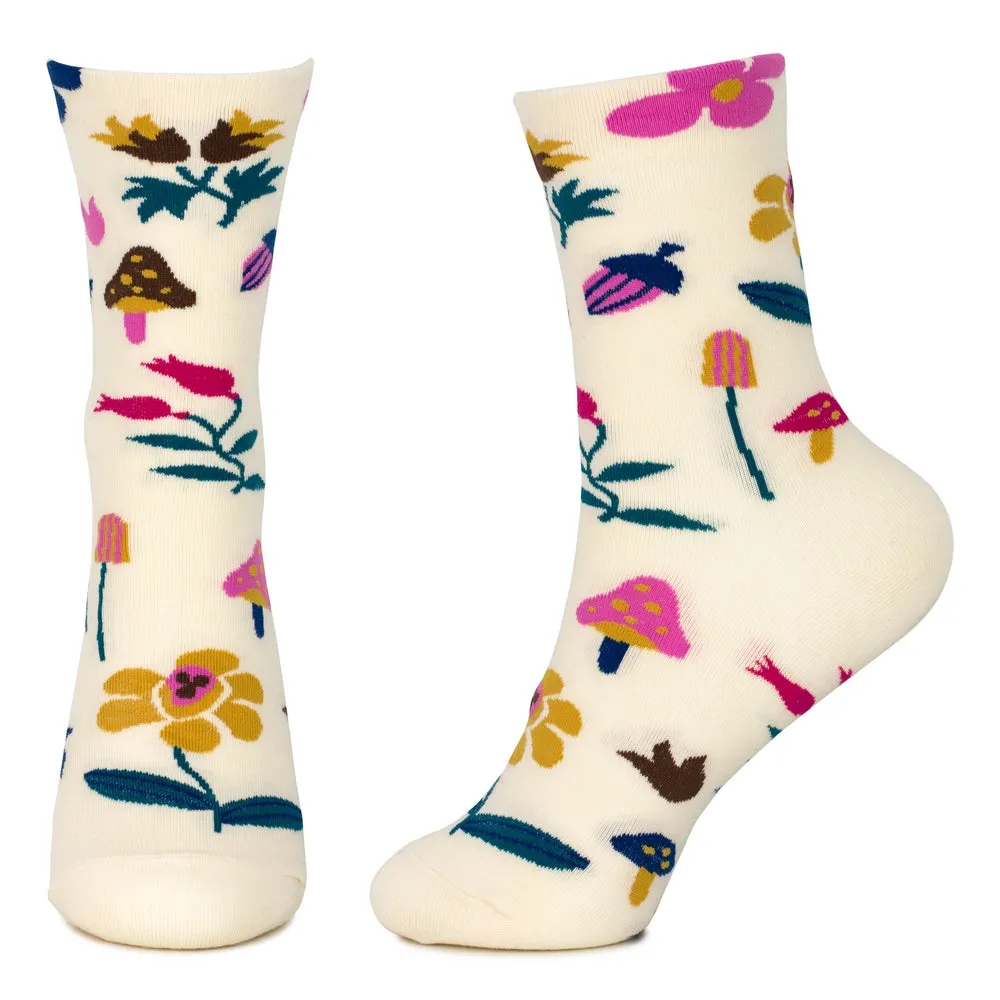 Woodland Fauna Cream Women's Socks