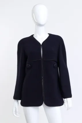 Woven Wool Collarless Jacket