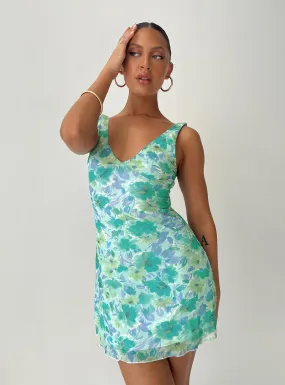 Zuba Mini Dress Green Floral